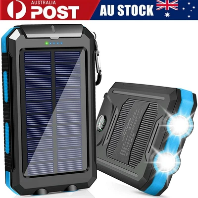 $11.49 • Buy Portable 1000000mah Solar Power Bank USB Backup Battery Charger For Mobile Phone