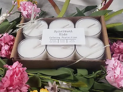  Calming Protection (White Sage & Lavender) 6 Count Soy Tealights Hand Poured  • $8.99