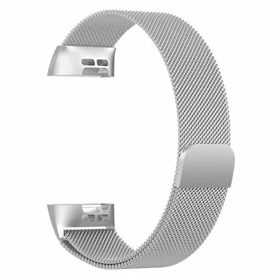 $15.19 • Buy For Fitbit Charge 4 5 Band Metal Stainless Steel Milanese Loop Strap Wristband