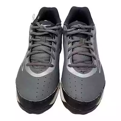 Mizuno Boys 9 Spike Franchise 7 Baseball Cleats Athletic Gray Black Stripe 5.5 • $30