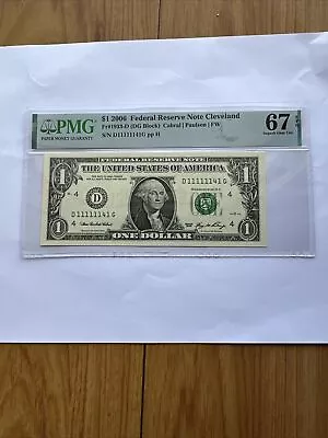 Matching Fancy Serial 11111141 Notes FRN Superb Gem PMG 67 EPQ • $65