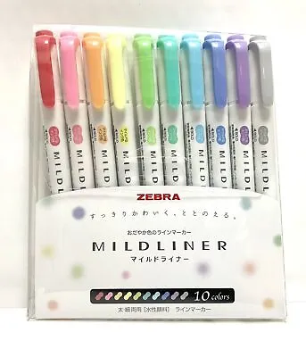Zebra Mildliner 10 Color / Double-Sided Highlighter Marker / WKT7-10C • $34.89