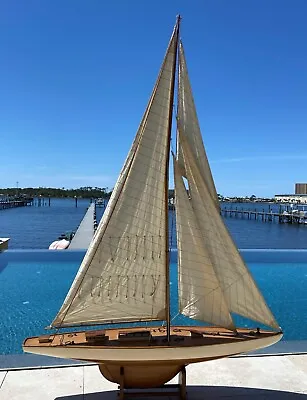 $295 • Buy America's Cup J Boat Display Model 50  Length, 72  Height, 9.5  Beam With Stand.
