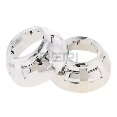 Pair 3.0  Mini Bi-xenon HID Projector Lens Shroud Headlight Shrouds Cover Chrome • $13.98