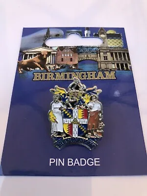 Birmingham Crest - The Coat Of Arms Og Birmingham - Enamel Pin Badge • £4.95