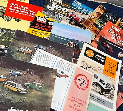 HUGE LOT 20+ Vintage 1960s 1970s JEEP Dealer BROCHURES  CATALOGS CJ Jeepster • $99.99