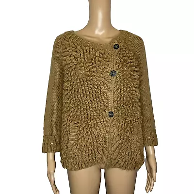 Women's XS Wallace Madewell Beige Loop Chunky Knit Button Front Cardigan • $23.99