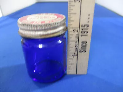 Vintage Vicks Vaporub Cobalt Blue Glass Jar With Red White Lid • $4.99