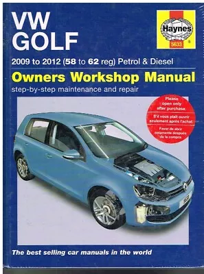 Vw Golf Mk6 1.4 Petrol 1.6 2.0 Diesel (2009-12) Workshop Manual *hardback New* • $37.34