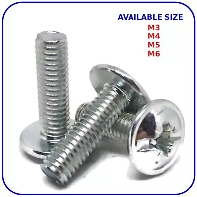 £18.99 • Buy Machine Screws M3 M4 M5 M6 Flange Button Head Pozi Drive DIN 967 Zinc Plated
