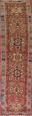 Vintage Geometric Heriz Narrow Runner Rug 2x11 Wool Hand-knotted Traditional Rug • $1199