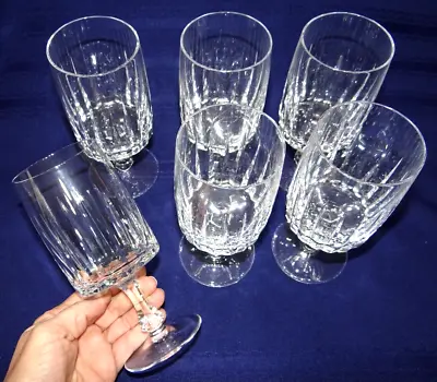 Josair VISCOUNT Set Of 6 Cut Crystal Water Goblets 6.5  Glass Josephine Hutte • $59.99