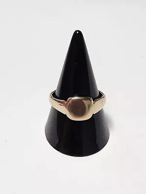 Vintage 9ct Yellow Gold Signet Ring Size P½ 3.3g 8mm X 9mm Face Band 3mm • $123.25