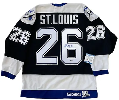 Martin St. Louis Signed 2004 Lightning Stanley Cup Jersey Beckett Witness Coa L • $479.99