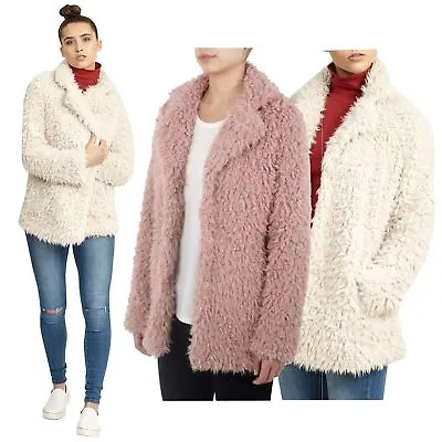 £15 • Buy New Ladies Long Shaggy Soft Faux Fur Fluffy Jacket Coat 8-22