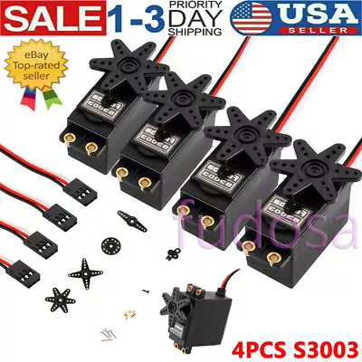 4Pcs Standard High Torque Servo For Futaba Rc Car Plane Boat Helicopter S3003 • $17.94