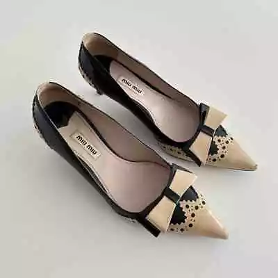 Miu Miu Vintage Bow Kitten Heels • $140