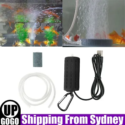 $12.99 • Buy USB Aquarium Oxygen Pump Mini Fish Tank Air Pump Compressor Aerator Accessories