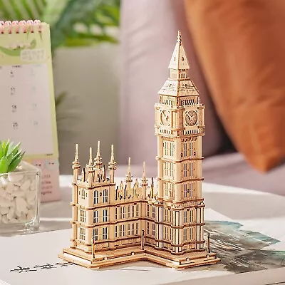 Robotime 3D Wooden Puzzle Game Big Ben For Children Adult Gift DIY With Light • £12.99