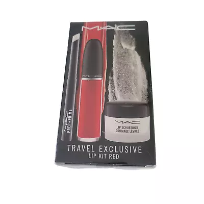MAC Travel Exclusive LIP KIT RED- 3 Pc Set(Primer Color & Scrub) Sealed Box • $19.95