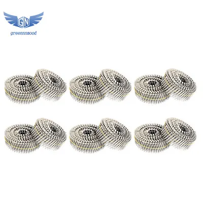 3600Pcs 1-1/2” ×.09” Ring Shank Stainless Steel Siding Nails 15 Degree Wire Coil • $52.36