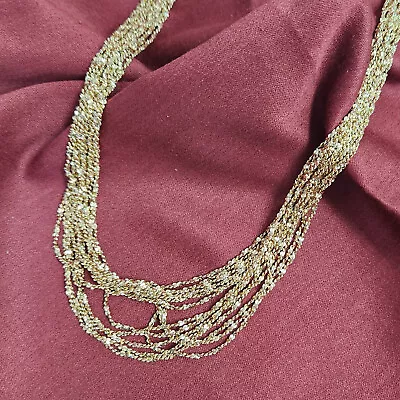 HSN Bellezza Yellow Bronze Maddalena 7 Strand Diamond Cut 36  Necklace Pre-owned • $0.99