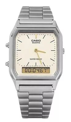 Casio Vintage Analog Digital Grey Ion Plated Alarm Day/Date AQ230GG9A Mens Watch • $50.49