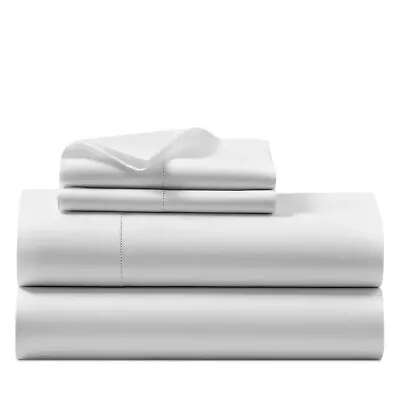 NWT $170 RALPH LAUREN Studio WHITE ORGANIC SATEEN Queen Flat Sheet  RL • $56