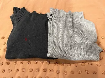 LOT 2 Quarter Zip Pullover Men’s Sweaters Polo Ralph Lauren Michael Kors Cotton • $30