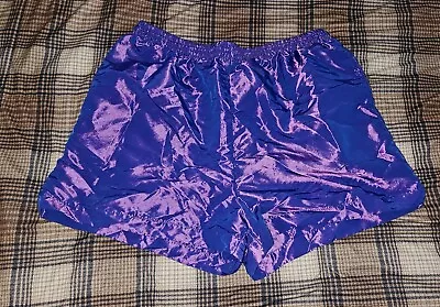 Vintage Body Co Soccer  Glanz Shorts XL Nylon Satin Running Vintage Shiny • $10