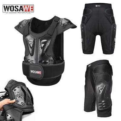 WOSAWE Motorcycle Full Body Armor Vest Adult Motocross Protective Hip Guards Set • $33.62