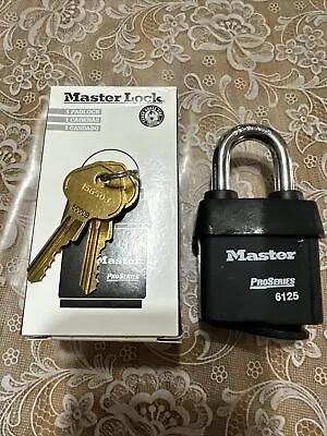 Master Lock 6125 Padlock Keyed Different Standard Shackle Rectangular Steel • $21.50