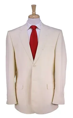 Custom Made Suit For Wayne Gretzky By Giovanni Cream Tonestripe 2-Btn Wool 42L • $2000