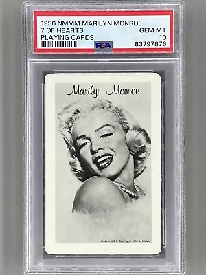 1956 NMMM Marilyn Monroe Playing Card PSA 10 - 7 Of Hearts Pop 2 Pop Culture • $2.99