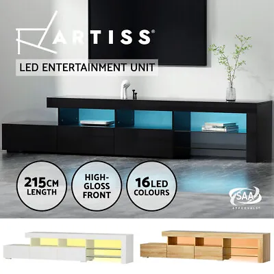 $209.95 • Buy Artiss TV Cabinet Entertainment Unit Stand RGB LED Gloss Furniture 215cm