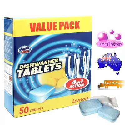Aussie Clean Dishwashing Tablet With Lemon 50 Tablets 4 In 1 Action Value Pack • $21