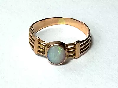Antique 14K Rose Gold Arts And Crafts Art Nouveau Opal Band Ring 5.5 • $325