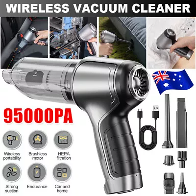 Vacuum Cleaner Handheld Car 95000PA Vacuums Super Suction Rechargeable Bagless • $38.95