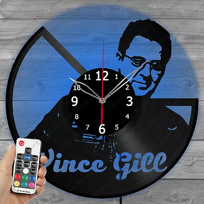 LED Vinyl Clock Vince Gill Light Vinyl Record Wall Clock Decor Home 5028 • $49.43