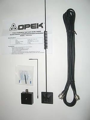 Opek Vug-270 Dual Band Vhf/uhf Hi-gain Window On Glass Mount Mobile Ham Antenna • $69.95