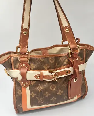 $824.86 • Buy Authentic LOUIS VUITTON Monogram Tisse Rayures Tote PM M56386 - Limited Edition