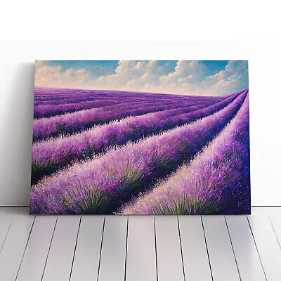 Precious Lavender Flower Field Canvas Wall Art Print Framed Picture Home Decor • £24.95