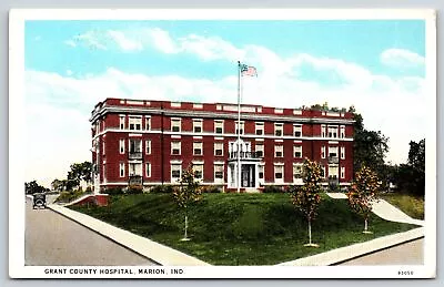 Marion Indiana~Grant County Hospital~Columned Portico~3 Stories~Vintage PC • $3.30