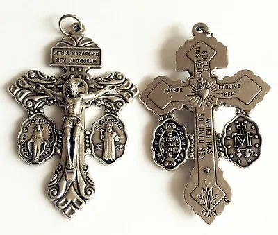 £5.82 • Buy Large 2.2   ITALY Pius X Indulgenced Pardon Crucifix Cross Rosary Parts Catholic