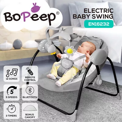 Bopeep Baby Swing Electric Cradle Rocker Chair Infant Auto Bouncer Newborns Seat • $109.99