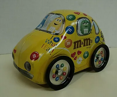 M&Ms VW Volkswagen Beetle Bug Car Yellow 6  Collectible Metal Tin AUCT#3882 • $12.95