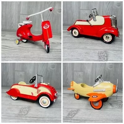 Vintage Kiddie Car Cars Bike And Plane Metal Decoration Toy Classic Cars • $120