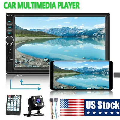 7  Double 2 DIN Car MP5 Player Bluetooth Touch Screen Stereo Radio W/ Camera • $32.99