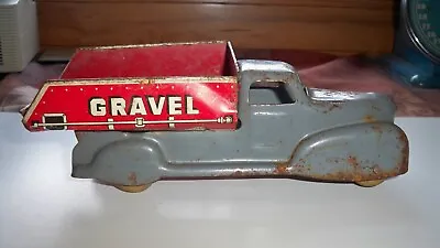 Vintage 1930's Marx Toy Pressed Steel 9  Dump Gravel Truck • $24.99