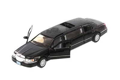 Kinsmart 1999 Lincoln Town Car Stretch Limousine Limo 1:38 Diecast Model Black • $10.98